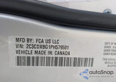 2023 Dodge Charger Sxt z USA, uszkodzony, nr VIN 2C3CDXBG1PH579501